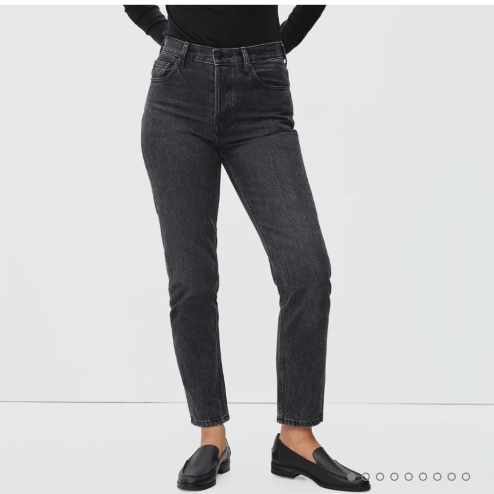 Everlane Straight High Rise Black Jeans
